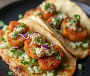 Crispy Fish Tacos with Cilantro Lime Slaw