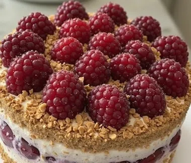 Summer Berry and Peach Cheesecake