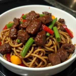 Speedy Beef Stir Fry with Noodles & Irresistible Sticky Garlic-Ginger Sauce