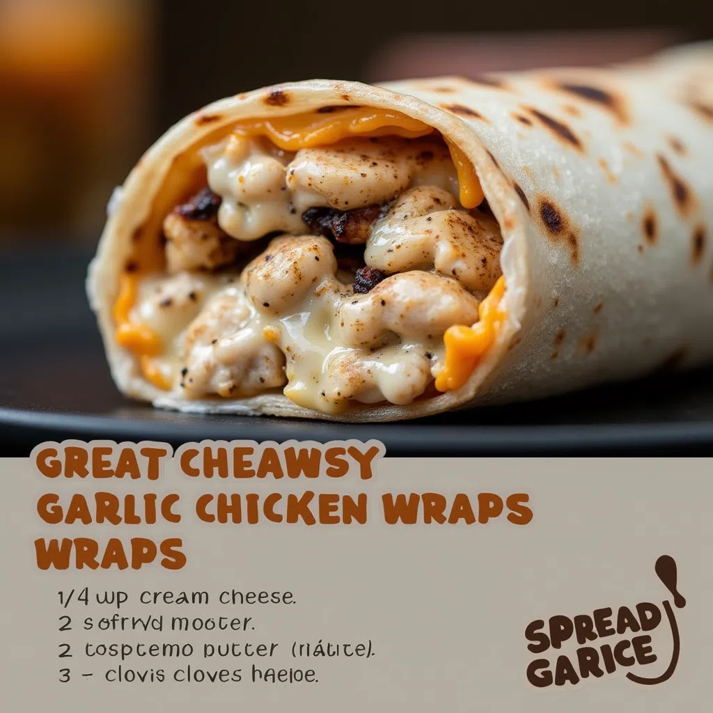 Cheesy garlic chicken wraps