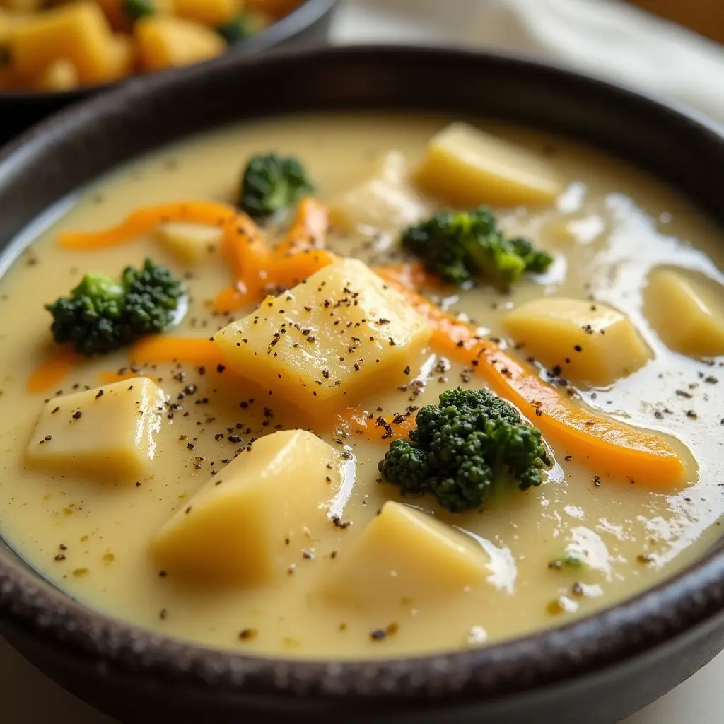 Crock Pot Potato Broccoli Cheddar Soup