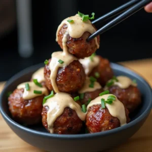 Korean BBQ Meatballs with Spicy Mayo Dip: An Irresistible Appetizer