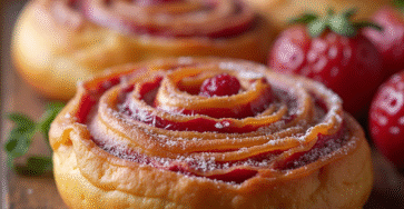 Raspberry cinnamon roll