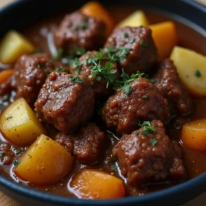 Irresistible Slow Cooker Garlic Butter Beef Bites & Potatoes