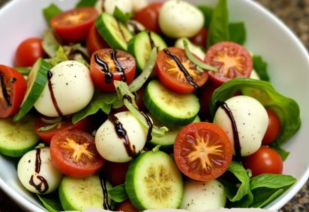 Cucumber caprese salad