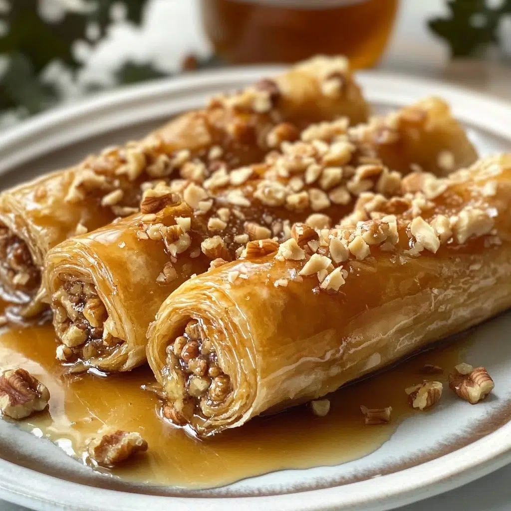 Golden honey cinnamon roll-ups with a sweet icing drizzle.