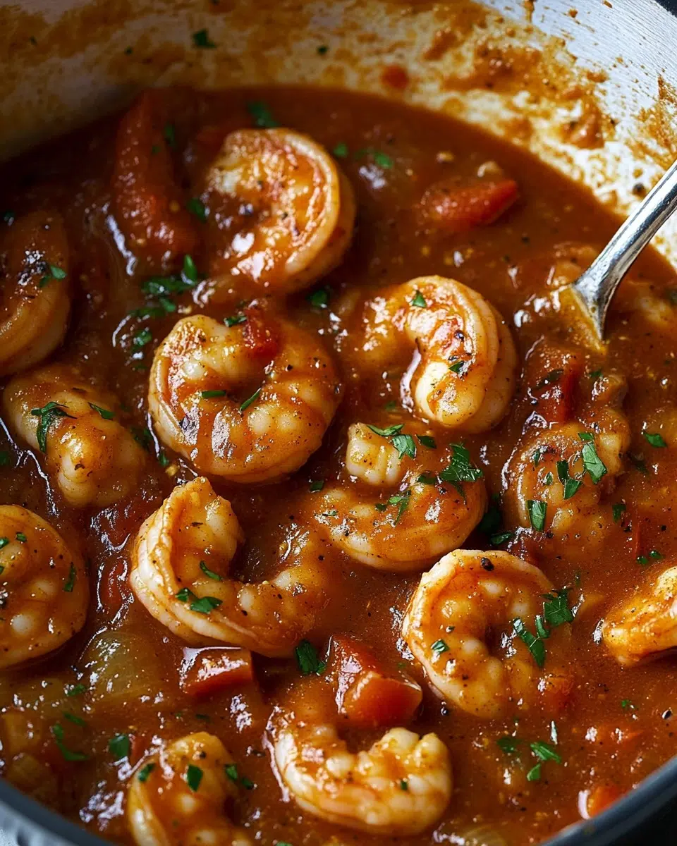 Authentic New Orleans shrimp creole with plump shrimp in a rich, zesty red sauce.
