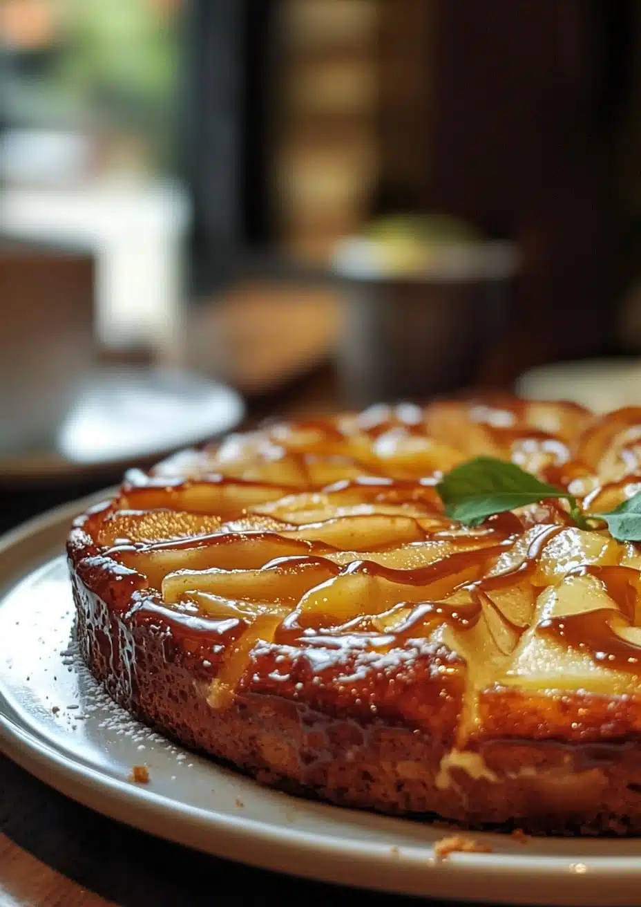 Swedish apple cake with warm caramel drizzle