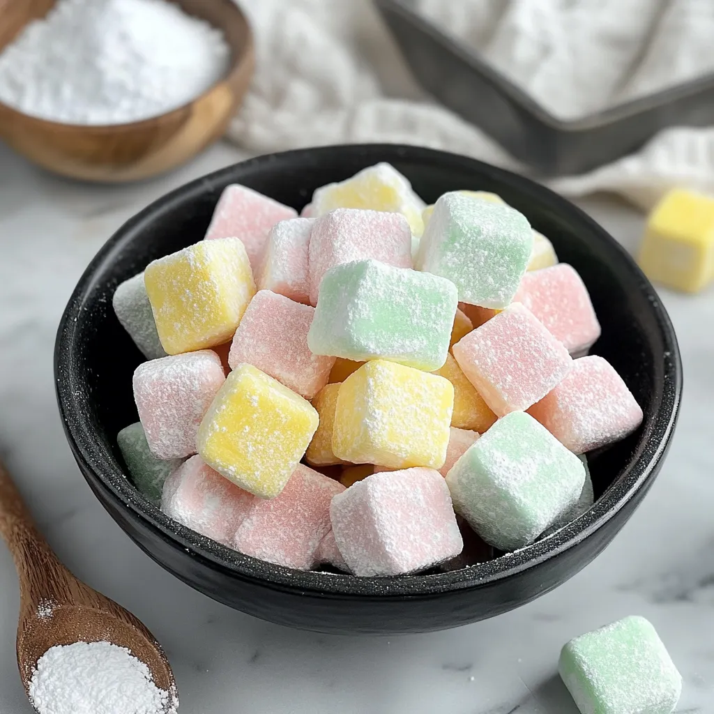 Homemade pastel butter mints stacked in a bowl