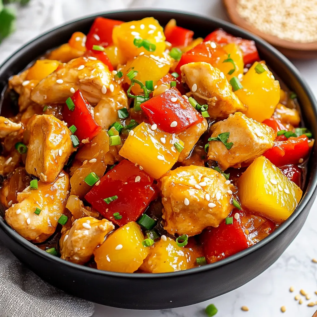 Sweet Hawaiian Crockpot Chicken with pineapple and rice.