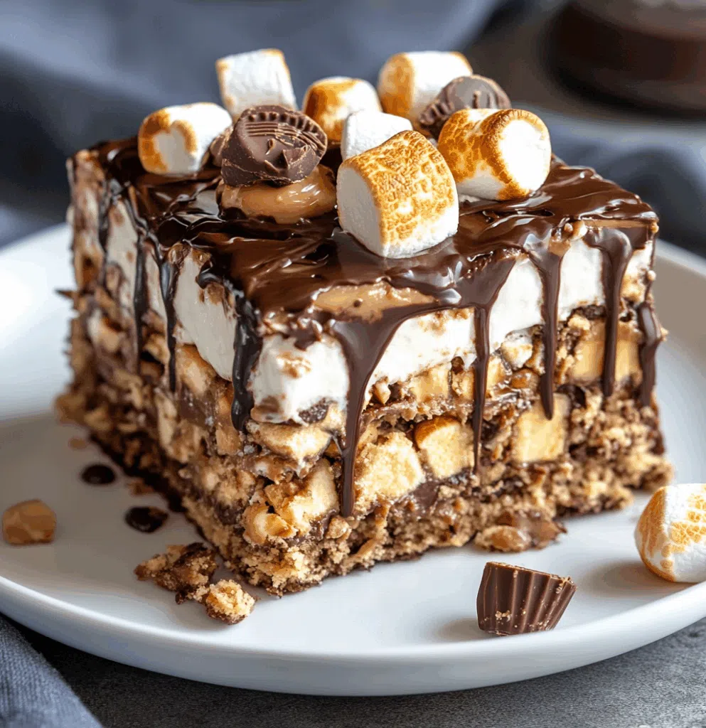 Peanut butter dump cake with chocolate swirl