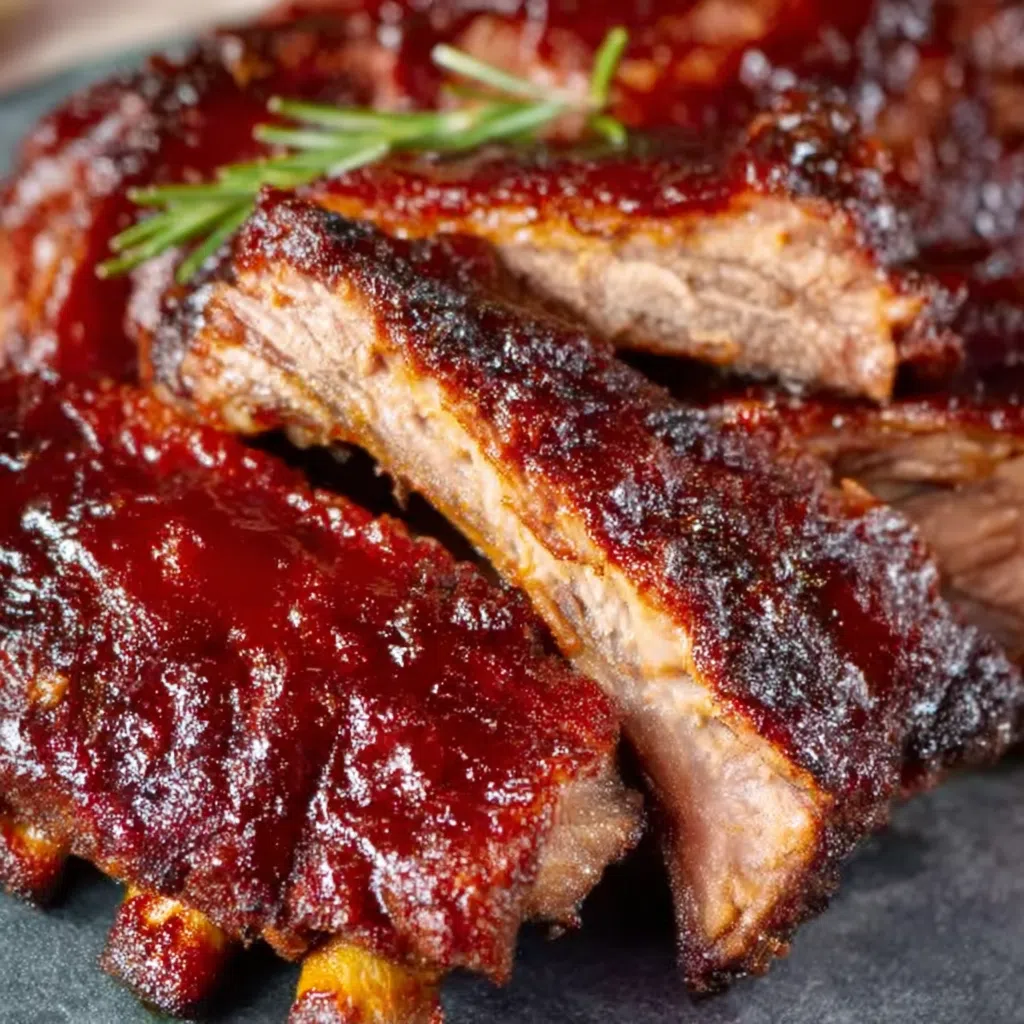 Tender fall-off-the-bone air fryer ribs, perfectly cooked.