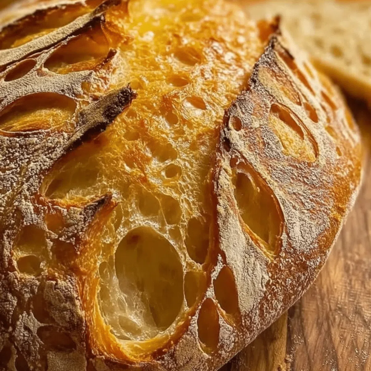 Perfectly baked keto sourdough bread loaf with a golden crust.