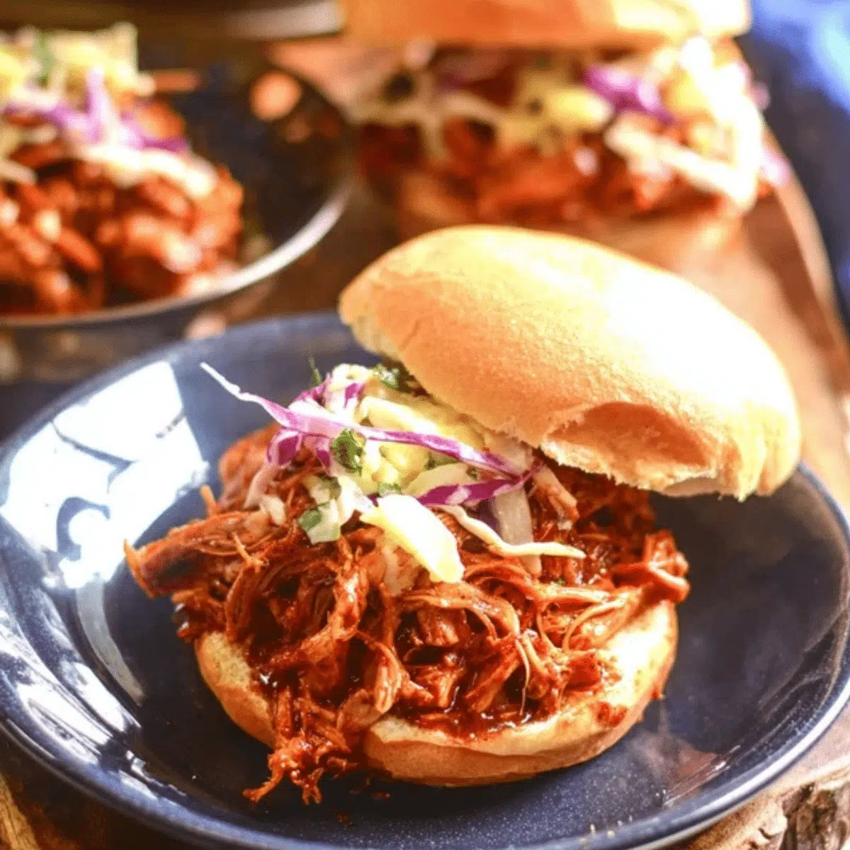 Slow cooker Hawaiian chicken with pineapple and green onion garnish.