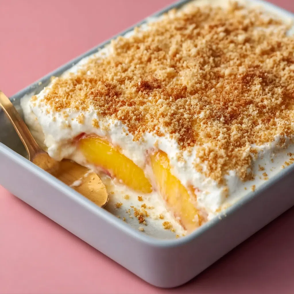 Healthy peach dessert on a plate for busy weeknights