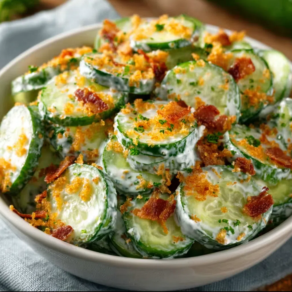 Fresh Cucumber Ranch Crack Salad in a serving bowl for easy entertaining.