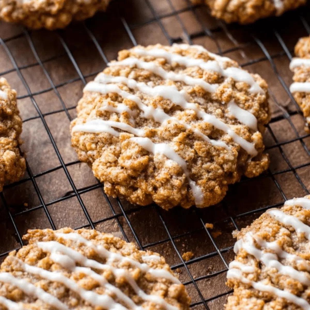 Golden-brown apple crisp cookies with oat streusel topping.