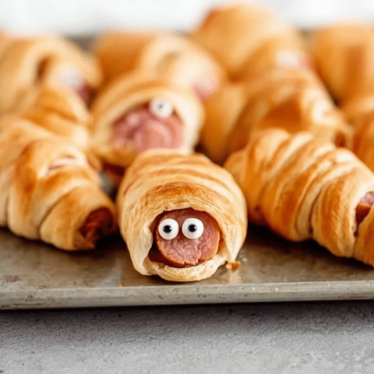 Halloween mummy pigs in a blanket appetizer