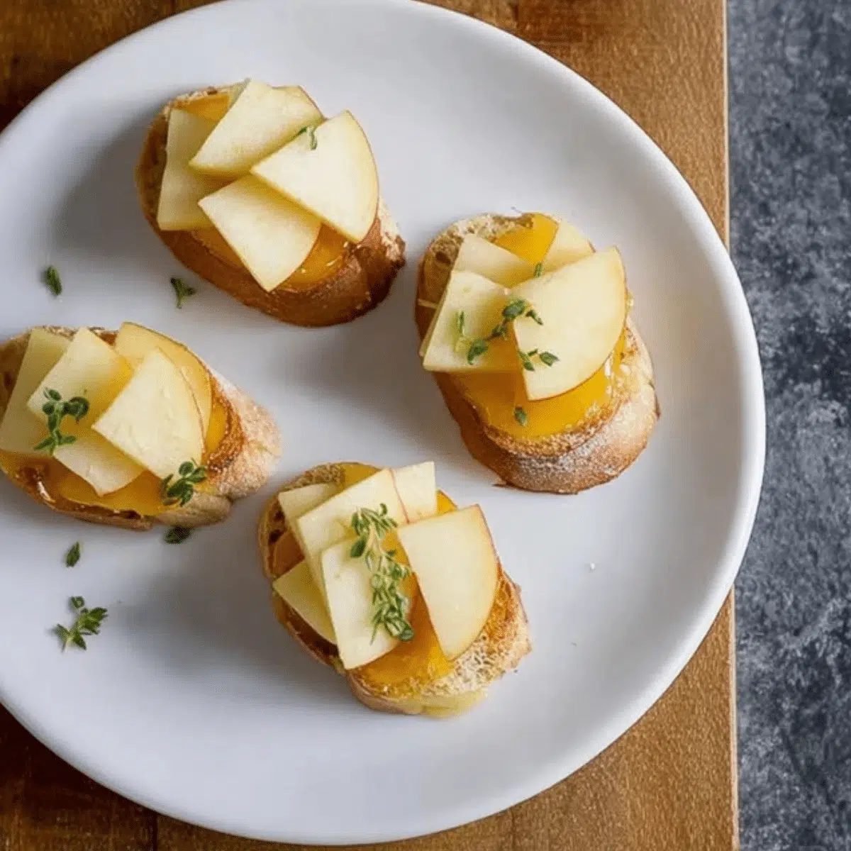 Smoked Gouda and apple crostini fall appetizer