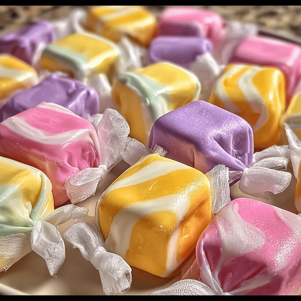 Homemade chewy saltwater taffy rolls.