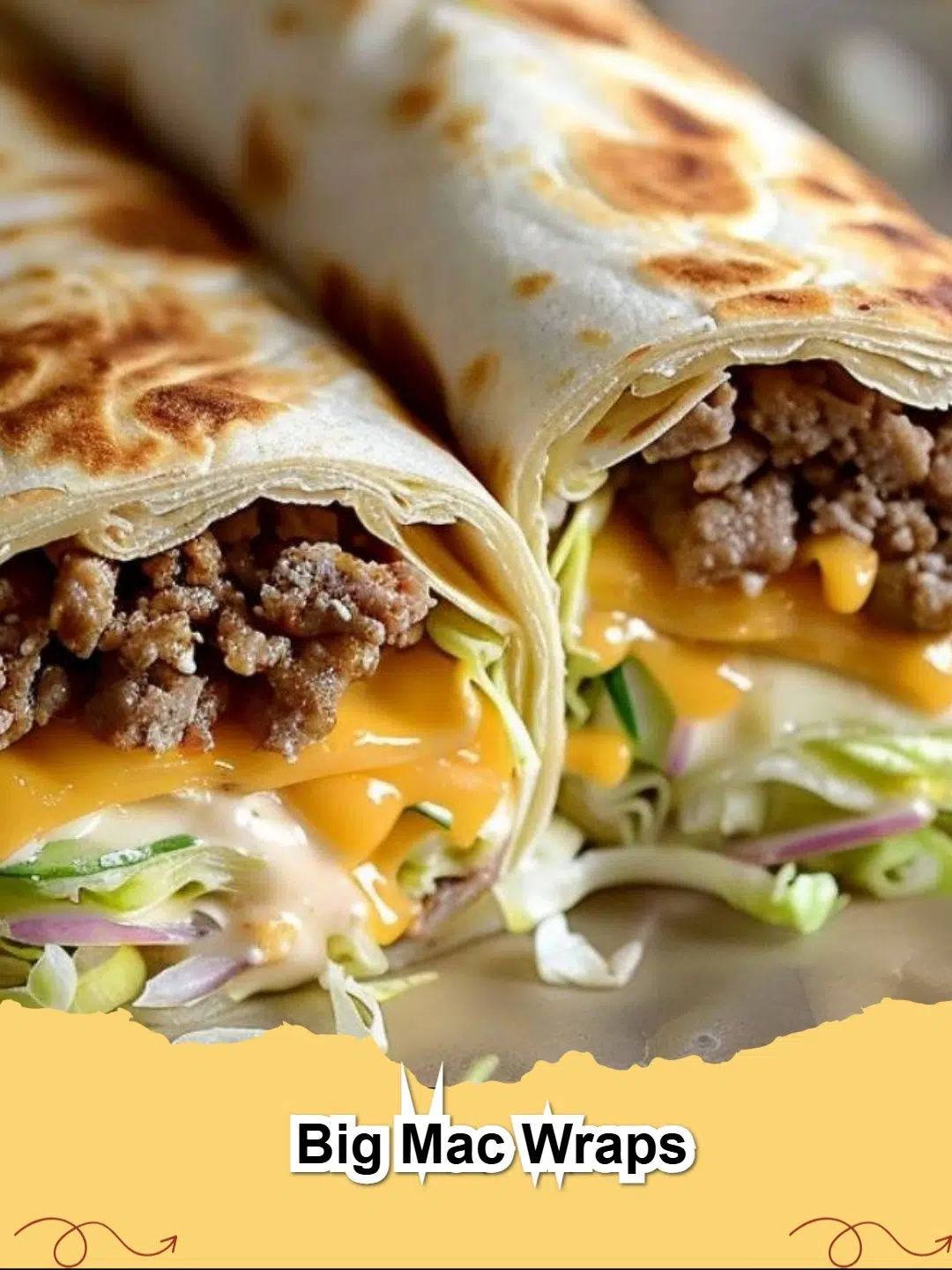 Delicious homemade Big Mac Wraps with seasoned ground beef, special sauce, and fresh toppings, a perfect low-carb meal.