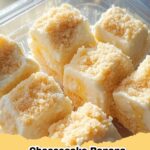 Delicious mini Cheesecake Banana Pudding Bites garnished with fresh banana slices on a white platter