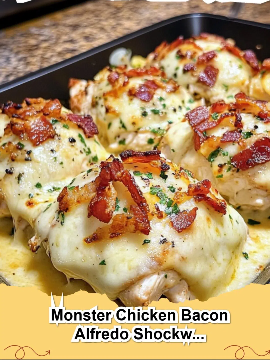 Crispy Chicken Bacon Alfredo Bombs with creamy pasta