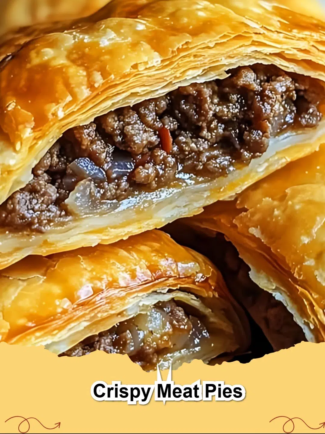 Golden brown crispy meat pies with a savory beef and vegetable filling on a cooling rack