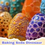 Kids excitedly excavating colorful baking soda dinosaur eggs, revealing toy dinosaurs, a perfect hands-on science activity for fun and learning.