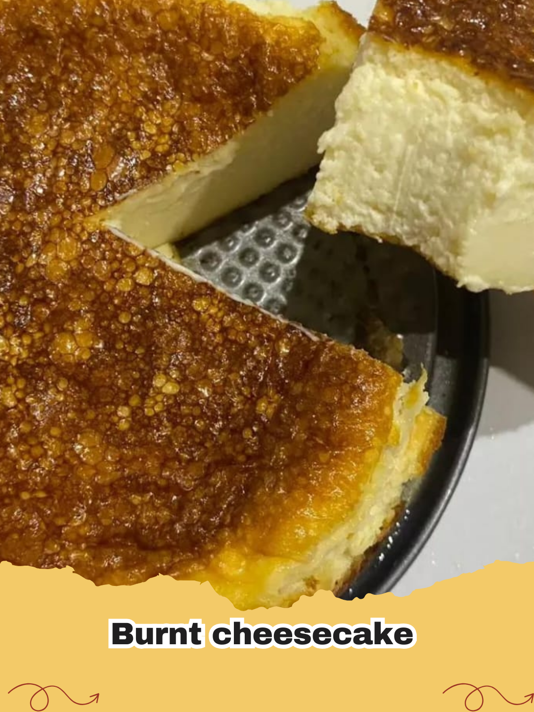 A rustic and deeply caramelized Easy Basque Burnt Cheesecake, freshly baked and ready to be chilled.