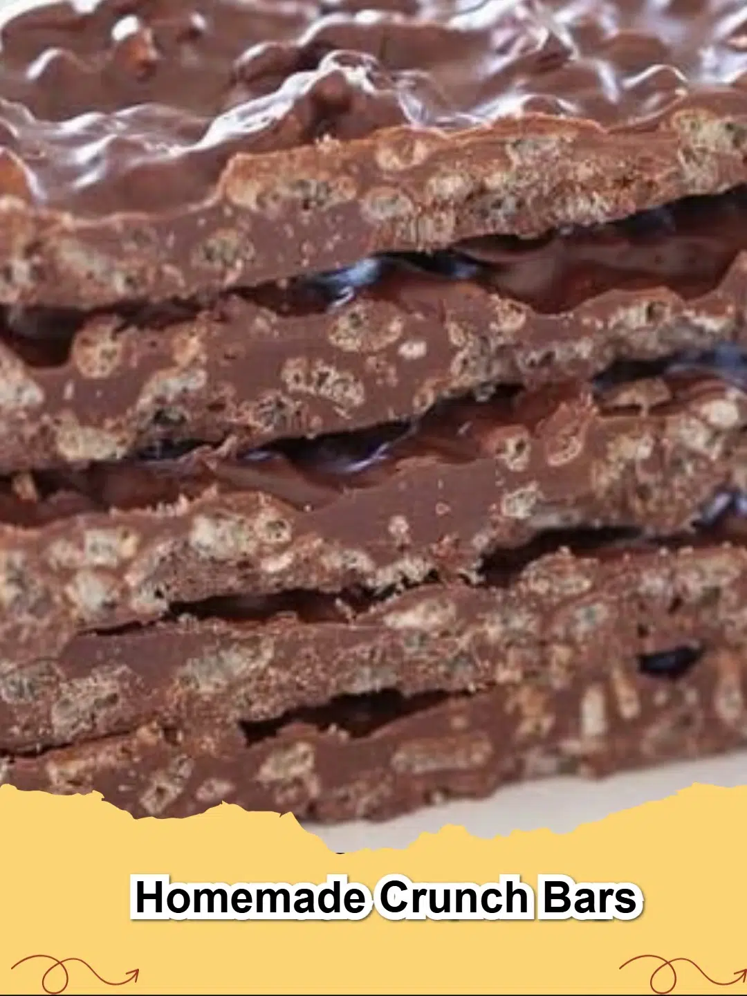 Delicious homemade crunch bars with rich chocolate and crispy rice cereal, perfect for an easy no-bake dessert.