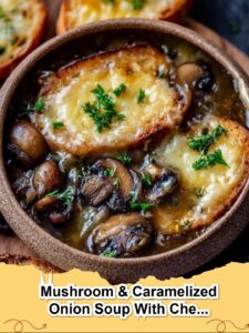 Ultimate Mushroom & Caramelized Onion Soup with Cheesy Toasties