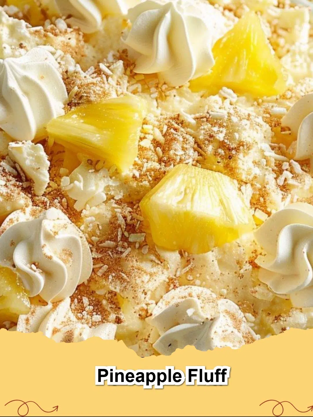 Delicious and creamy Pineapple Fluff dessert in a glass bowl, garnished with a fresh pineapple slice.