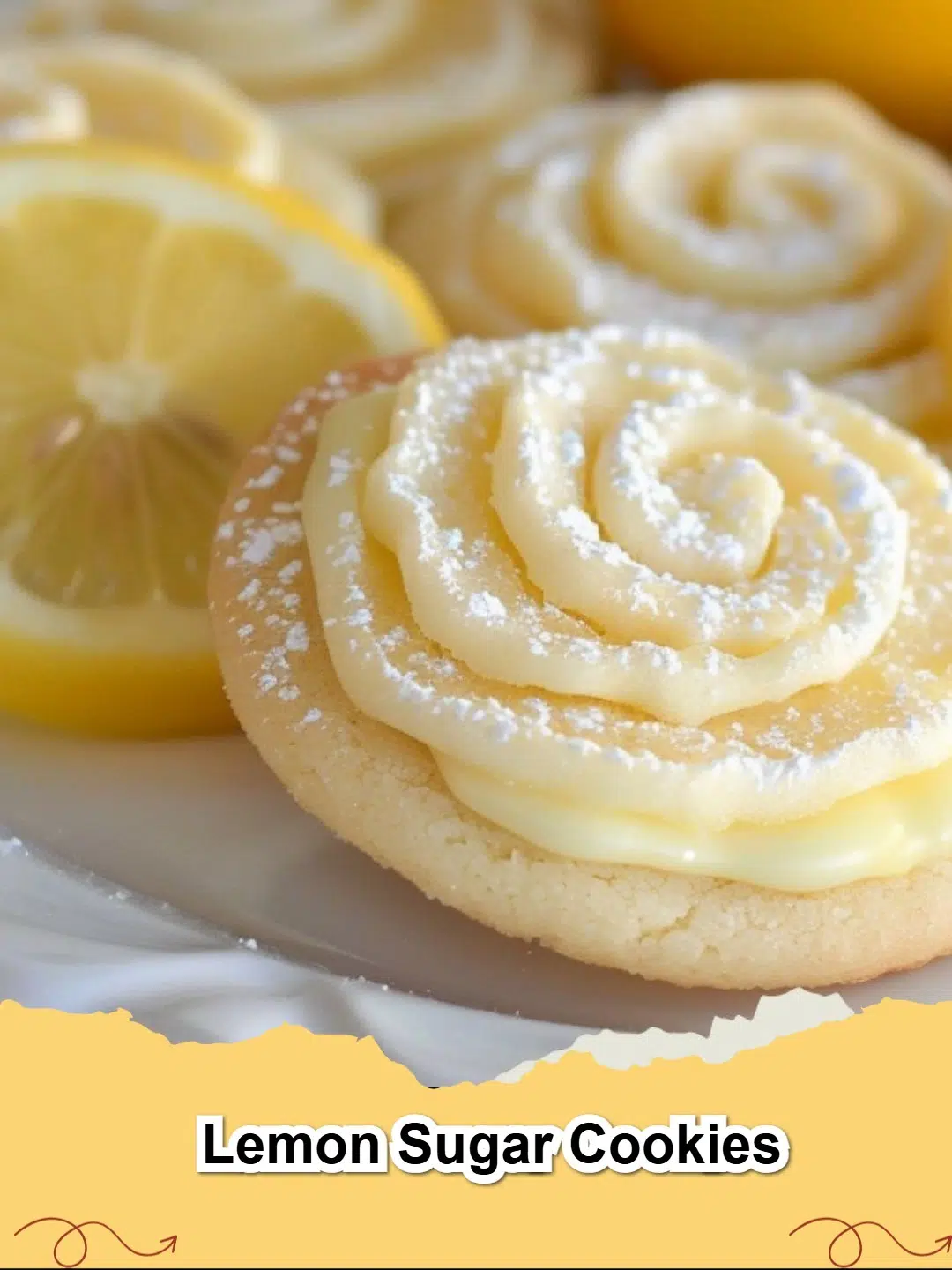 Pile of Zesty Lemon Glazed Sugar Cookies on a cooling rack with lemon slices and fresh mint.