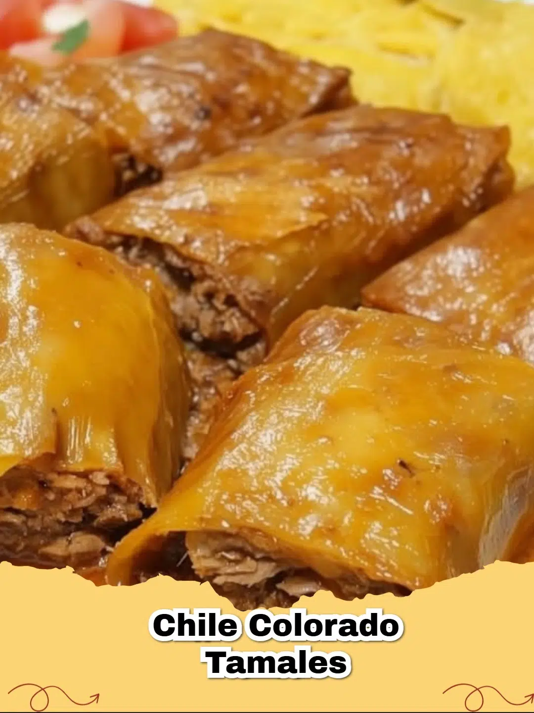 Pile of delicious homemade Chile Colorado Tamales with tender pork filling and rich red chile sauce, ready to eat