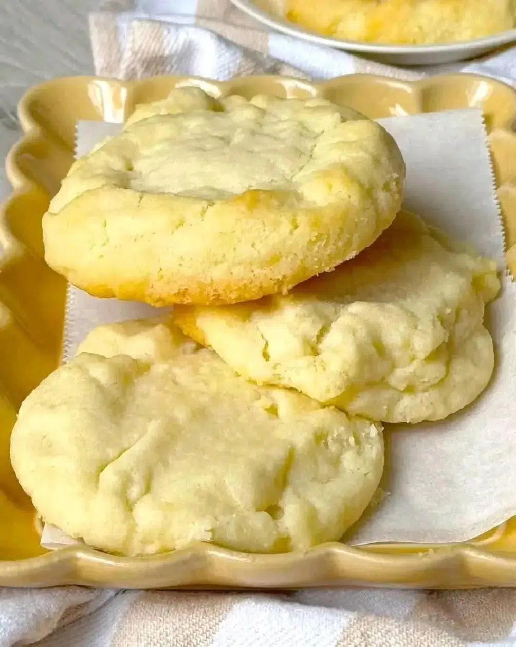 A plate of golden, tender Chicago Public School Butter Cookies, reminiscing school cafeteria days.