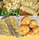 A close-up of a perfectly assembled classic egg sandwich on toasted bread with a melty cheese, ideal for a quick breakfast or lunch.