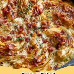 Creamy Baked Cabbage with Crispy Bacon, a comforting and cheesy side dish