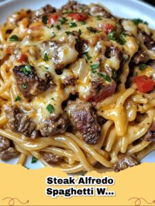 Creamy Roasted Red Pepper Steak Alfredo Spaghetti: Your Ultimate Comfort Meal