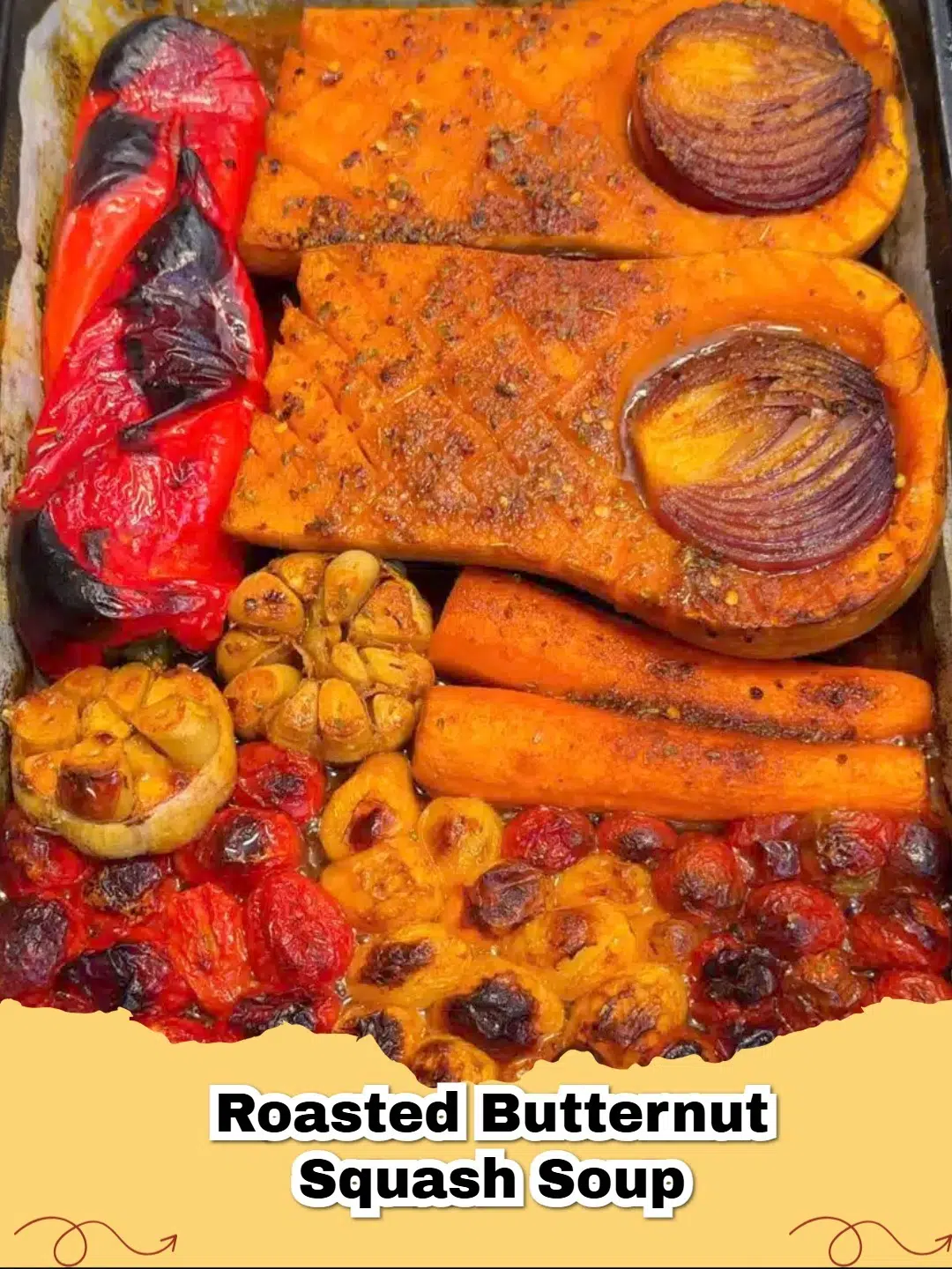 A creamy bowl of vegan roasted butternut squash soup garnished with fresh cilantro and a swirl of coconut cream, perfect for fall.