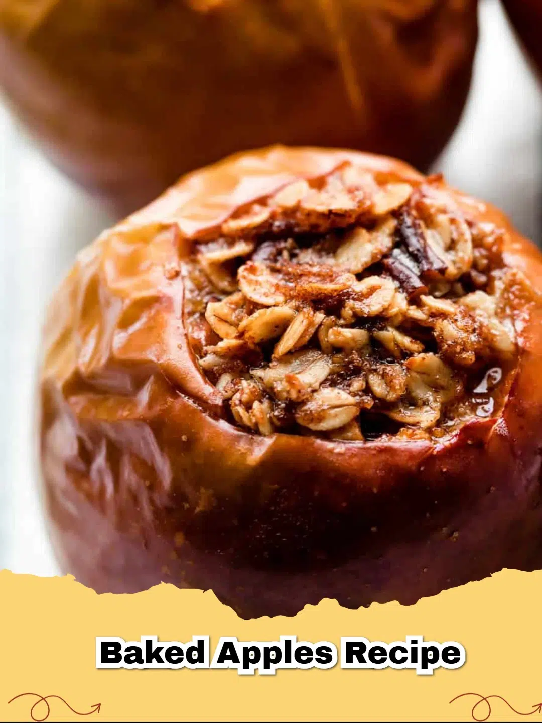 Delicious spiced baked apples with oat filling, perfect for a cozy dessert.