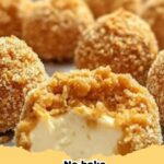 Easy No-Bake Pumpkin Cheesecake Balls on a platter, garnished with a sprinkle of cinnamon