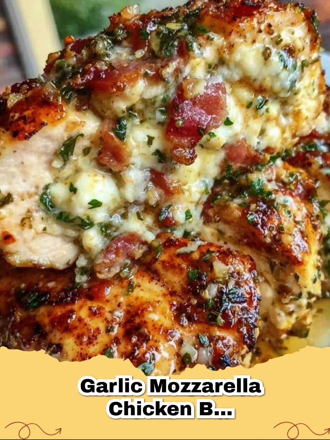 Grilled Garlic Mozzarella Chicken Bomb Skewers with melted cheese and fresh parsley