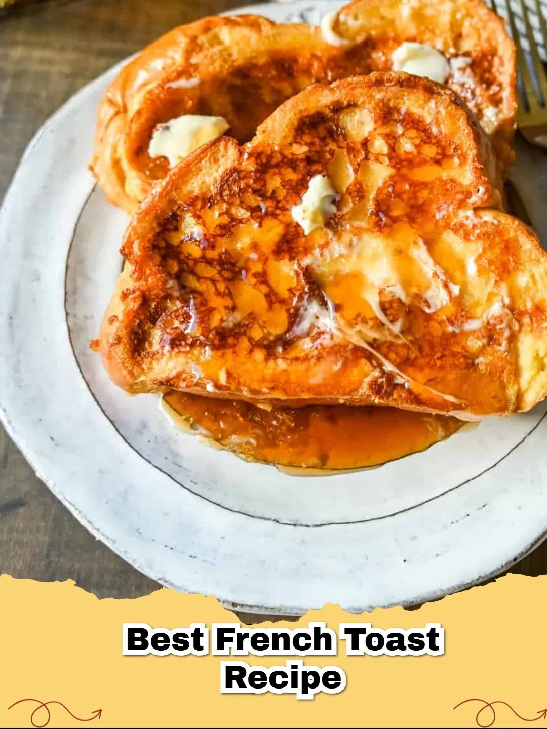 Plates of golden brown Challah French Toast drizzled with maple syrup and fresh berries