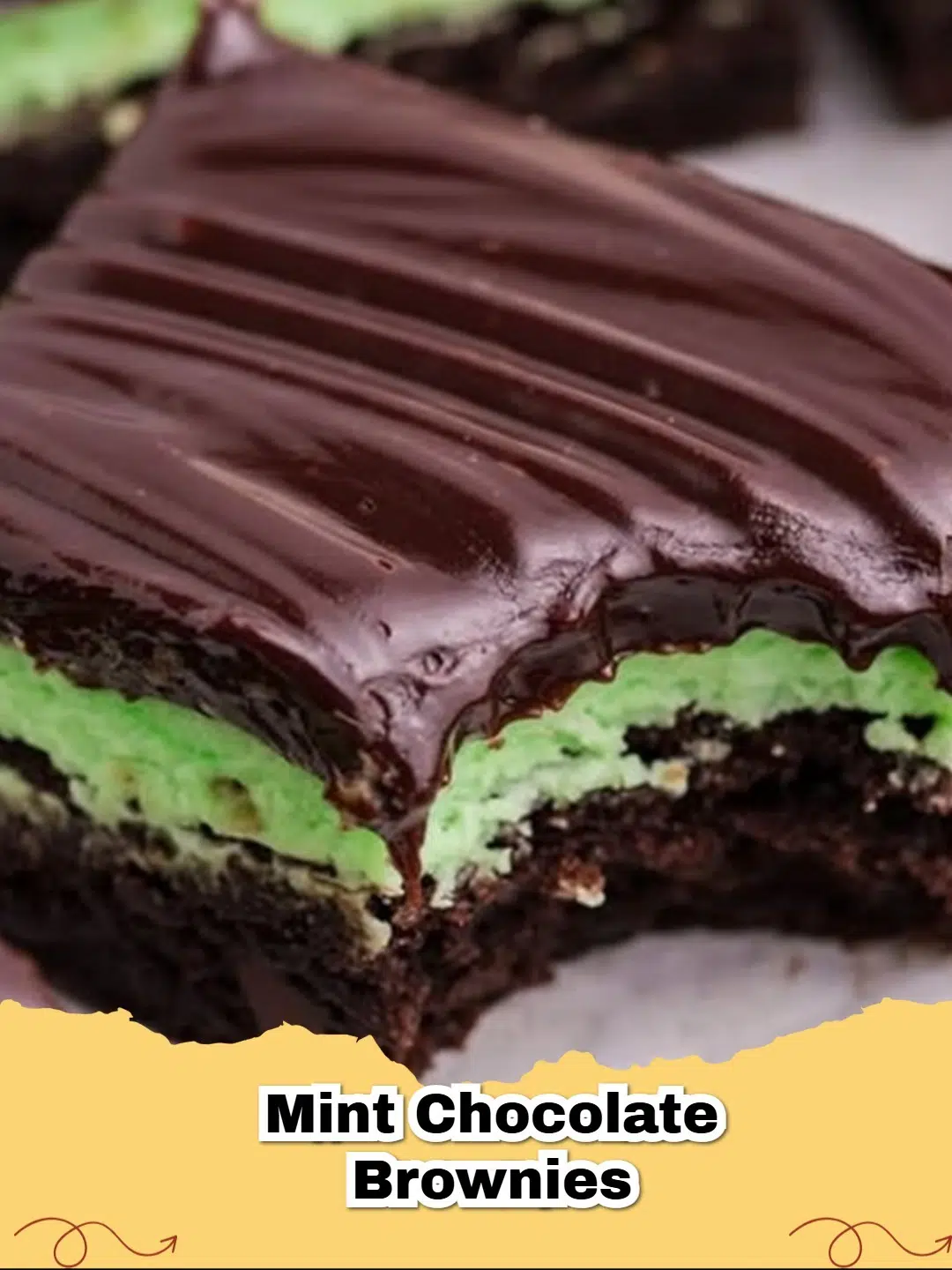 Decadent Mint Chocolate Brownies with vibrant green frosting and chocolate drizzle