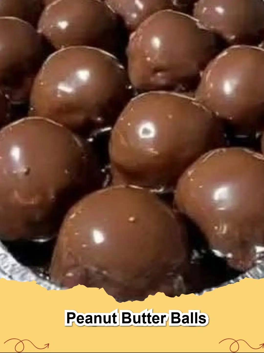 Close-up of easy no-bake peanut butter balls with some coated in chocolate and some plain, on a white plate.