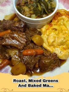 The Ultimate Sunday Roast: Pot Roast, Creamy Mac & Cheese, and Fresh Greens