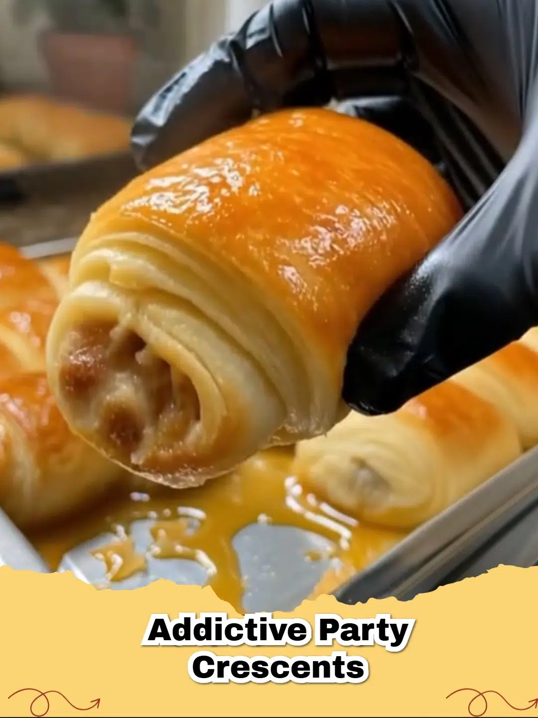 Golden brown Bacon Cheddar Cream Cheese Crescents on a baking sheet, ready to be served.