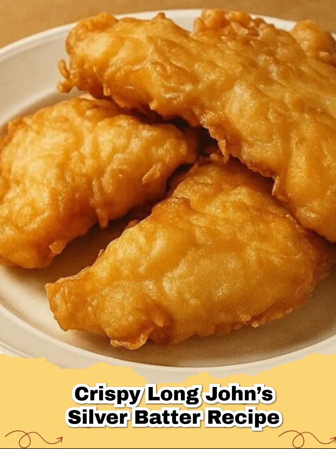 Crispy Long John's Silver style battered fish and chicken, golden brown and perfectly fried.