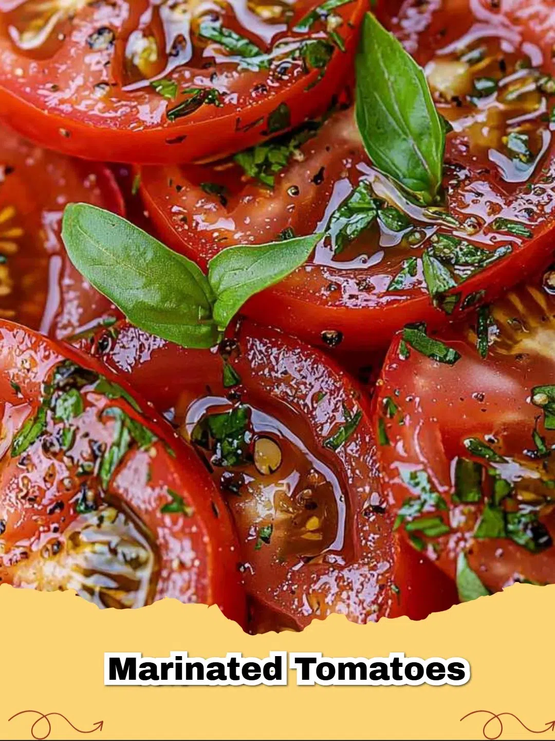 Vibrant bowl of easy balsamic marinated tomatoes with fresh basil and parsley